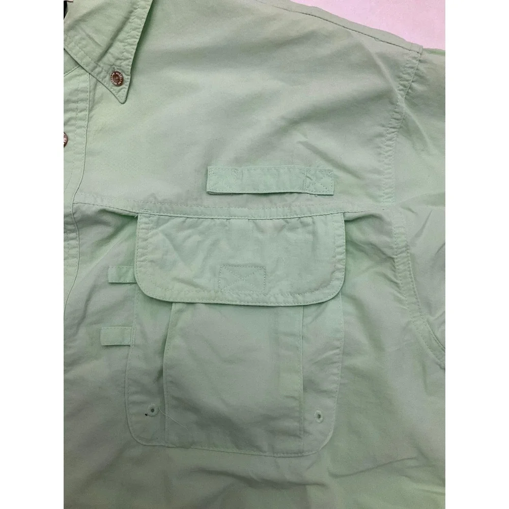 Magellan Sportswear‎ Men's Short Sleeve Button Up Shirt Light Green Size Large - Picture 6 of 12